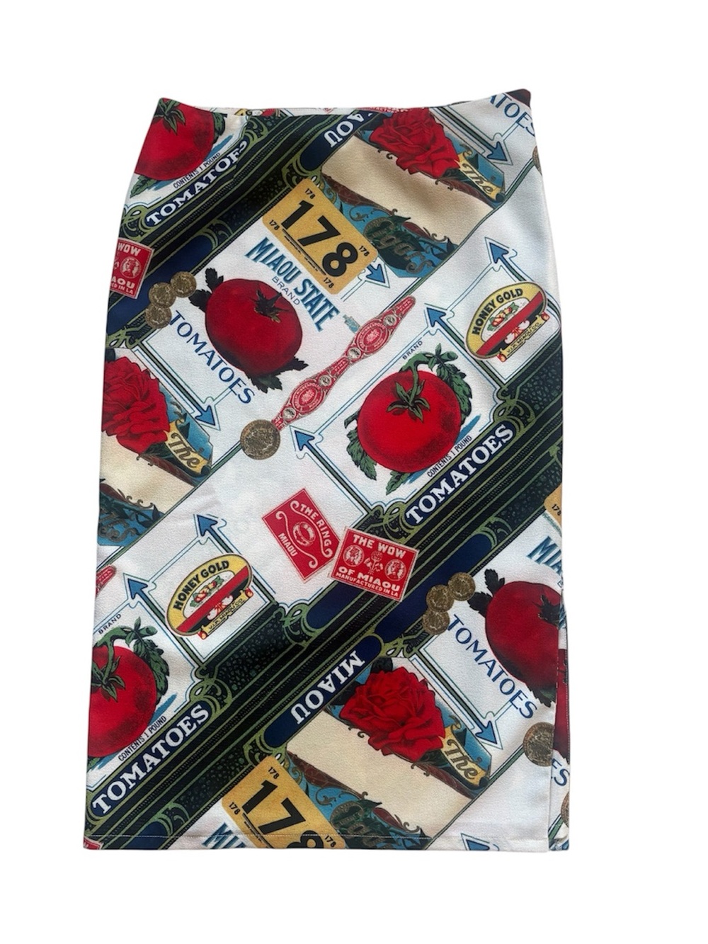 Miaou Moni Pencil Skirt In Figaro Midi S Revolve Americana Kitsch Graphic Print